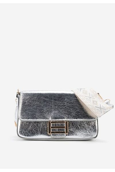 B T Shoes Zarina silver shoulder bag