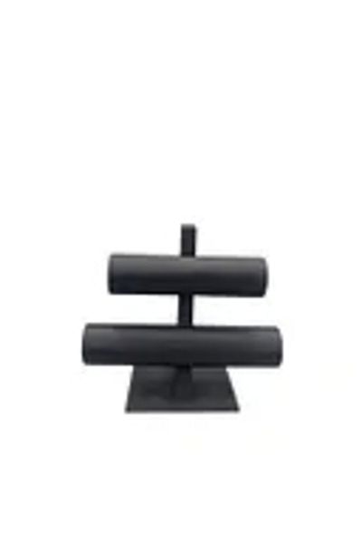MeGass Dekor Domestic Production Luxury Imera Leather Fabric Black Color Length 20 cm Width 24 cm 2-Piece t Model Bracelet Display