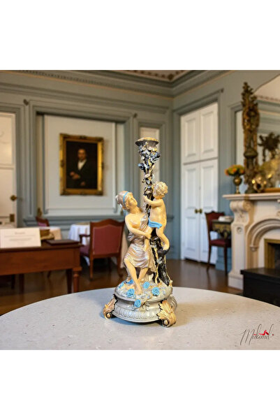 MÜKEMEL Cennet Fısıltıları - romantik mumluk, anne ve çocuk heykeli, el yapımı - Mukemel orijinal tasarımlar