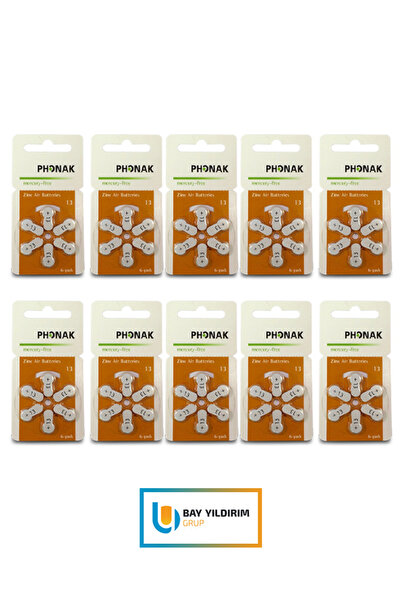 PHONAK 13 NUMARA İŞİTME CİHAZI PİLİ (10x6=60 Adet)