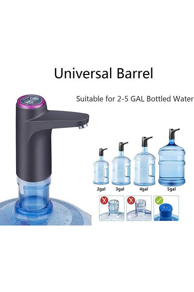 COOYA Modern Black Water Dispenser, USB Rechargeable, BPA-Free, Suitable for 2-5 Gallon Bottles
