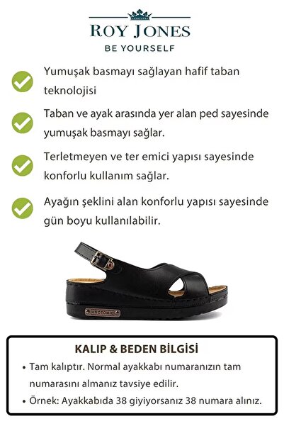 Roy Jones Kadın Ortopedik Şık Konfor Modeli Anatomik Rahat Taban Kısa Topuklu Günlük Sandalet Terlik