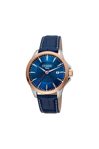 Ferre Milano FM1G157L0021 Watch FM1G157L0021 Men Rose Gold with Navy Blue dial Quartz mechanism