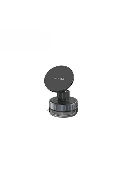 Lenyes CR192 Vakum Özellikli 360 Derece Dönebilen Magnetik Telefon Tutucu Siyah