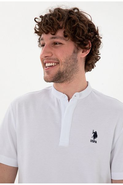 U.S. Polo Assn. U.S. Polo Assn. Men's Collar White T-Shirt Dmk.Sanchoiy025
