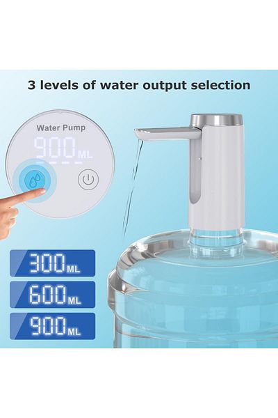 COOYA Electric Water Dispenser Pump, 3 Quantitative Settings Automatic Water Bottle Pump with LED Digital