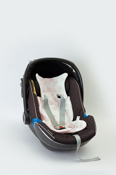 Atelier Babbi Pink Ribbon Stroller Cushion