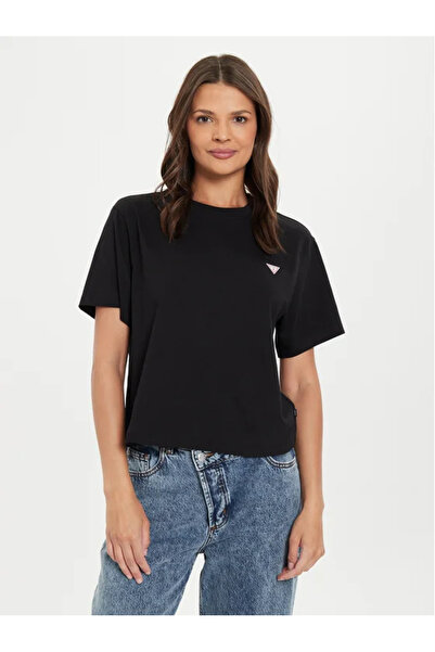 Guess Jeans Γυναικείο μαύρο μπλουζάκι w4yl05 Guess jeans