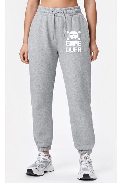 RPT MODA Άνετο ΜΟΡΦΙΚΟ ΠΑΠΟΥΤΣΙΑ ΕΛΑΣΤΙΚΗ ΤΣΕΠΗ GAME OVER PRINTED JOGGER BOTTOM TRACKSUIT