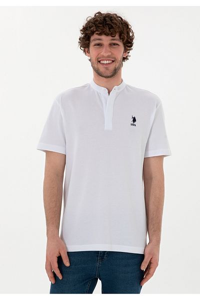 U.S. Polo Assn. U.S. Polo Assn. Men's Collar White T-Shirt Dmk.Sanchoiy025