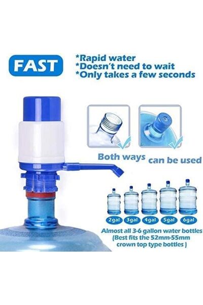 GENERAL ECVV Water Bottles Pump Blue Manual Hand Pressure Drinking Fountain Pressure Pump Water Press with a