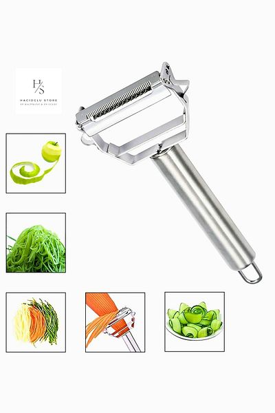 HACIOGLU STORE Double Function Julienne Peeler - Fruit, Vegetable and Cucumber Pumpkin Carrot Apple Peeler