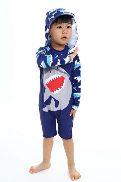 Liyavera Μαγιό με φερμουάρ για αγόρια 2-10 ετών - Μαγιό με μακρυμάνικο καπέλο...