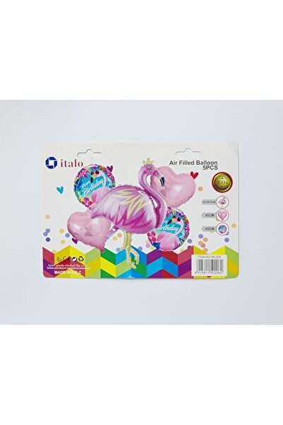 Generic Italo Flamingo Shaped Birthday Decoration Balloon 5-Pieces Set