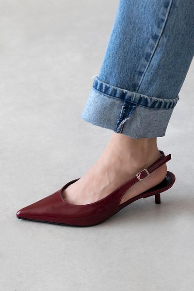 STRASWANS Cuesta Women's Heeled Patent Leather Shoes Claret Red