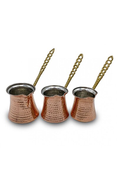 ANTEPSEPETİ Bakır Kahve Cezvesi 3'lü Set