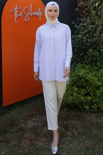 giyze Striped Shirt Cream 12025