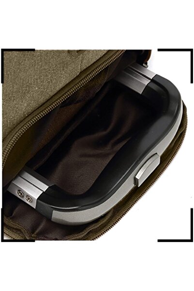 Quasar & Co. Travel bag, duffle, 57x39x25 cm, oxford/eco-leather, khaki