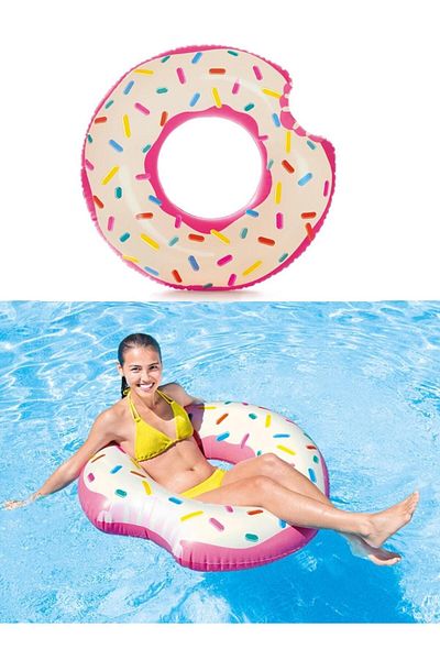 BYCEGU 07296Ç Donut Tube Inflatable Flow Pool Float 107 cm 9+ Age Product Is One Piece