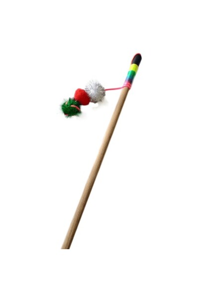 coco shopier Colorful Pompom Cat Fishing Rod