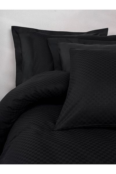 Cotton Box Black Plaid Ranforce - Set cuvertură de pilota dublă