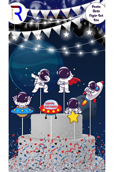 party world Pasta Üstü Figür Kürdan Süsleri – 6’lı Paket | Temalı Parti Cupca...