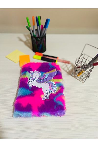 My Easy Shop Soft Unicorn Plush Notebook - Embossed and Lined