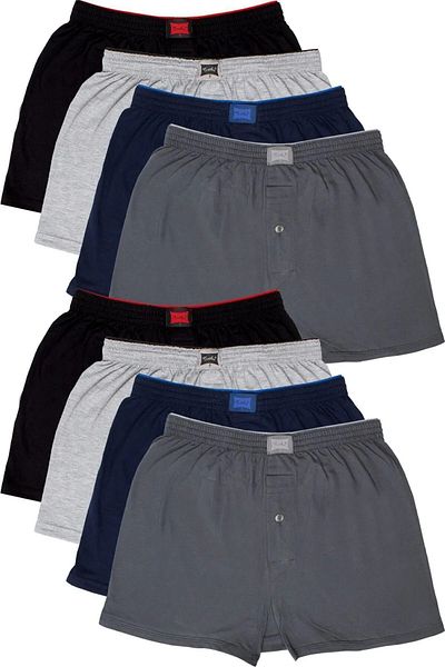 Line Smart Passion 8-Pack Deal Product! Men's Combed Cotton Towel Waist Boxer Mixed Color