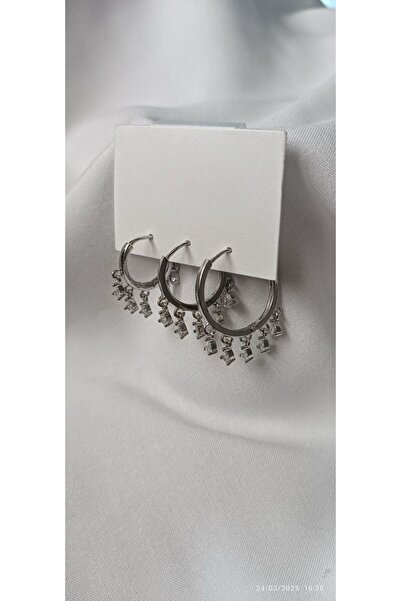 ARİ TAKI Şakira Steel 3-Piece Earrings Silver