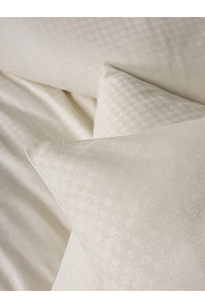 Cotton Box Plaid Ranforce Tek Kişilik Nevresim Takımı Krem