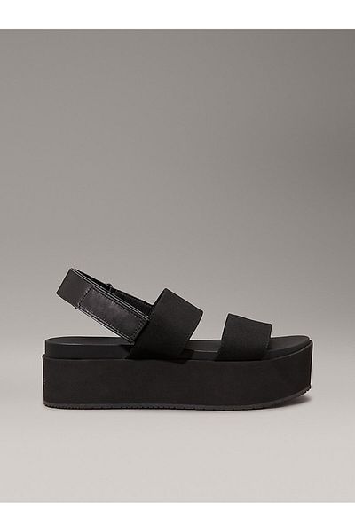 Calvin Klein Women's Black Platform Logo Sandals