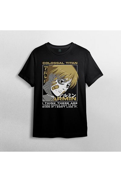 Pixxa Μπλουζάκι από 100% βαμβάκι Attack On Titan Armin Crew Neck Model 2