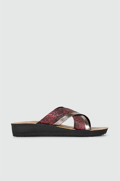 GEZER Home-Street Burgundy Smoked Women's Slippers