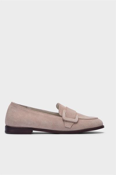 Milaura Women Beige Suede Genuine Leather Loafer 20453