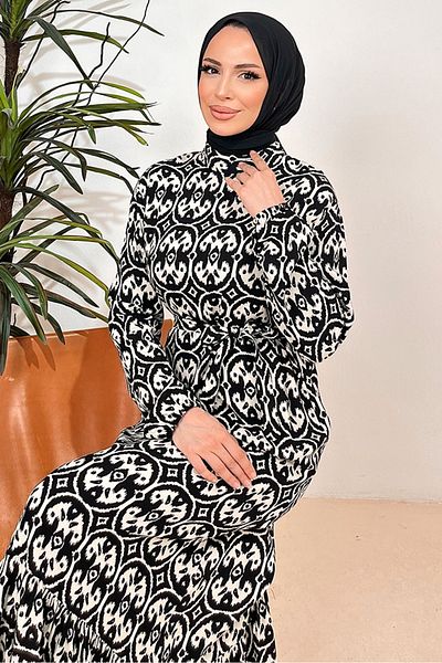 Bestenur Saylen Woven Viscose Dress 1415 - Black