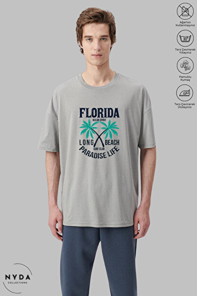 Nyda Collections Unisex majica kratkih rukava sa okruglim izrezom, Florida pr...