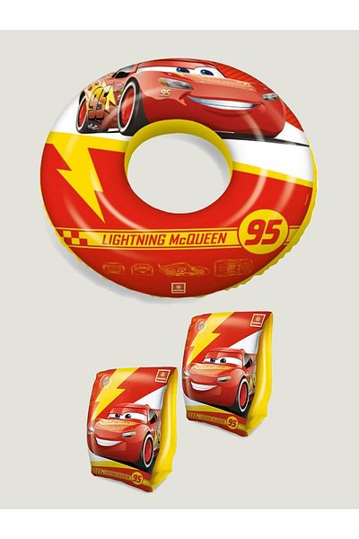 Yeşil Oyuncak Cars Licensed Swimming Ring and Inflatable Sleeve Set 2-6 (Age) Lightning Mcqueen