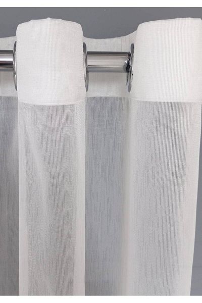 Brillant Land Elegant Rustic Tulle Eyelet Curtain - Draped