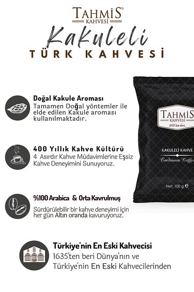 Tahmis Single Pack Turkish Coffee with Cardamom 100 Gr