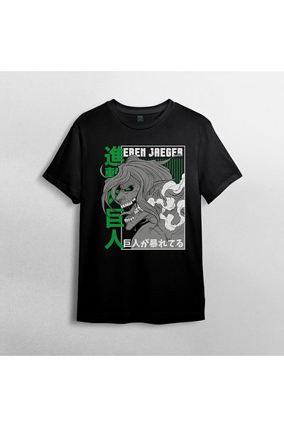 Pixxa Μπλουζάκι Eren Jaeger Attack On Titan 100% βαμβακερό με λαιμόκοψη