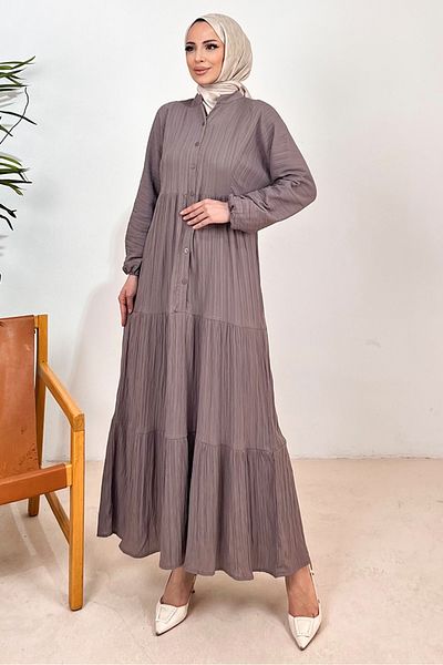 Bestenur Φόρεμα Selur V-Neck 1360 - Antique Purple