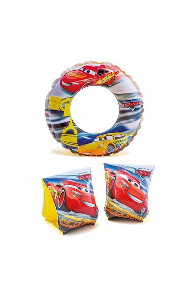 Yeşil Oyuncak Cars Licensed Swimming Ring and Inflatable Sleeve Set 2-6 (Age) Lightning Mcqueen