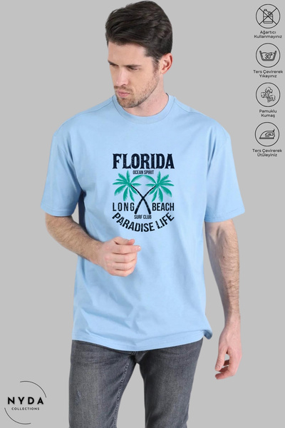 Nyda Collections Unisex majica kratkih rukava sa okruglim izrezom, Florida pr...