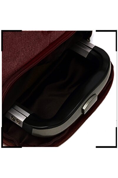 Quasar & Co. Geanta voiaj tip troler, duffle, 57x39x25 cm, oxford/piele ecologica, visiniu