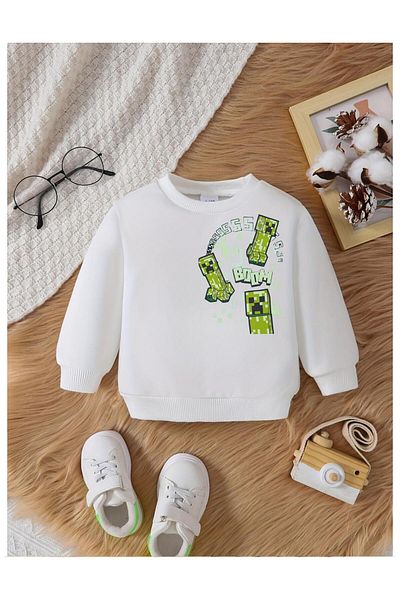 Massgai Hanorac unisex pentru copii Creeper Boom, din bumbac special, cu decolteu