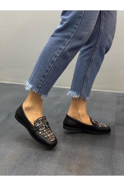 DİVA Μαύρα δερμάτινα πολυχρωματικά γυναικεία casual παπούτσια