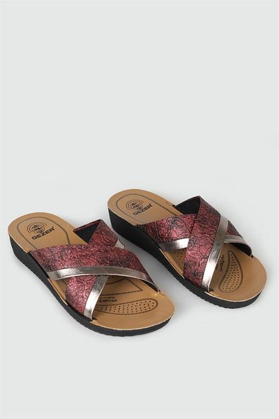 GEZER Home-Street Burgundy Smoked Women's Slippers