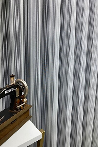 farbateks Çizgili Modern Tasarım Rustik Kuşgözü Tül Perde