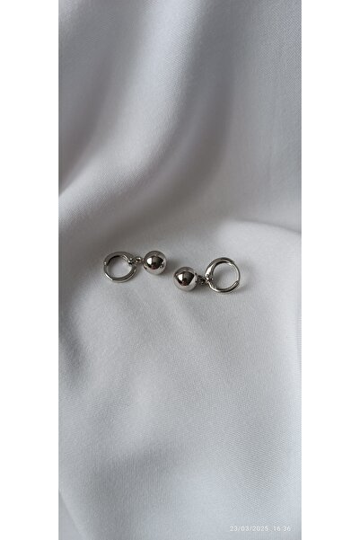 ARİ TAKI Topcuk Steel Earrings Si̇lver