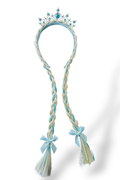TAKIŞTIR Coroană cu detaliu de păr împletit de culoare albastră